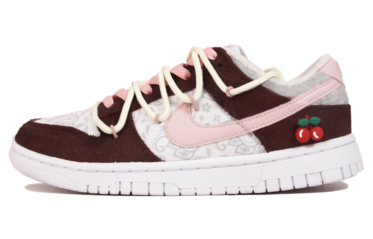 Buy 【定製球鞋】Nike Dunk Low ESS 夏日櫻桃 簡約解構 腰果花 低幫 板鞋 女款 酒紅粉色