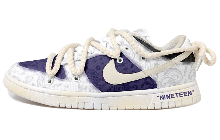 [Custom Shoes] (W) Nike Dunk Low ESS 'White-Purple Paisley'