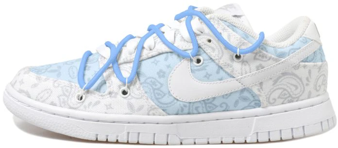 custom-shoes-women-nike-dunk-low-ess-white-blue-paisley-dj-9955-100-team