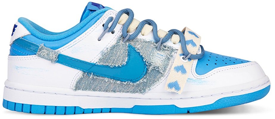 (W) ナイキ ダンクLow ESS 白青デニム ハートカスタム DJ9955-101(TeamF-牛仔做旧复古) Order (W) ナイキ ダンクLow ESS 白青デニム ハートカスタム DJ9955-101(TeamF-牛仔做旧复古)