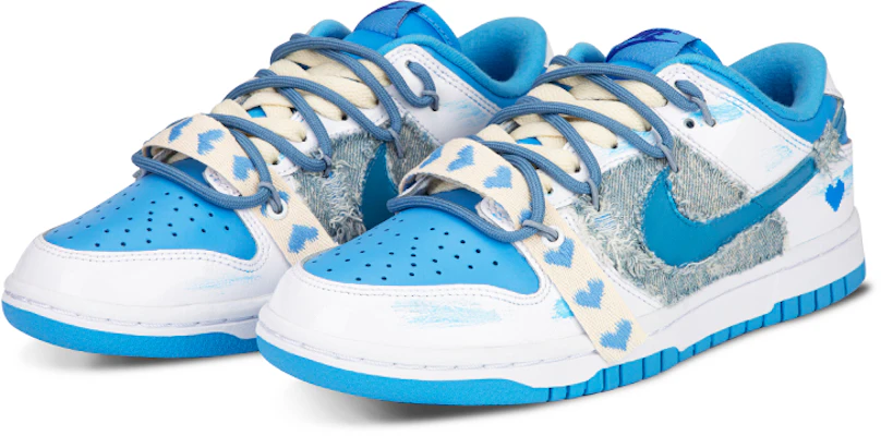 (W) ナイキ ダンクLow ESS 白青デニム ハートカスタム DJ9955-101(TeamF-牛仔做旧复古) Lookbook (W) ナイキ ダンクLow ESS 白青デニム ハートカスタム DJ9955-101(TeamF-牛仔做旧复古)