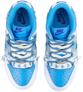 【定制球鞋】Nike Dunk Low ESS 牛仔做舊復古 愛心 解構綁帶 潮流復古 低幫 板鞋 女款 白藍 Shop 【定制球鞋】Nike Dunk Low ESS 牛仔做舊復古 愛心 解構綁帶 潮流復古 低幫 板鞋 女款 白藍