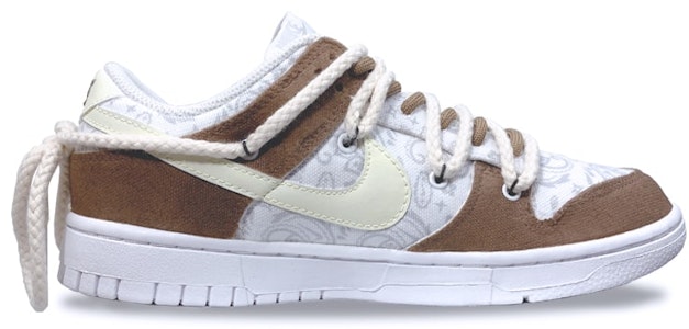 (W) 【カスタムシューズ】(女性用)ナイキ ダンク ロー ESS 'ホワイト ブラウン' DJ9955-100(Team21-腰果花复古摩卡) Order (W) 【カスタムシューズ】(女性用)ナイキ ダンク ロー ESS 'ホワイト ブラウン' DJ9955-100(Team21-腰果花复古摩卡)