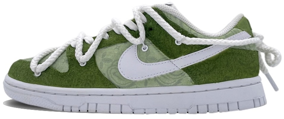【定制球鞋】 Nike Dunk Low ESS 腰果花 低筒 板鞋 女款 白綠 Buy 【定制球鞋】 Nike Dunk Low ESS 腰果花 低筒 板鞋 女款 白綠