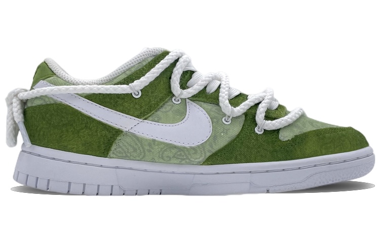 Order (W) [Zapatillas Personalizadas] Nike Dunk Low ESS 'Blanco Verde Paisley' DJ9955-100(Team44-绿色腰果花)