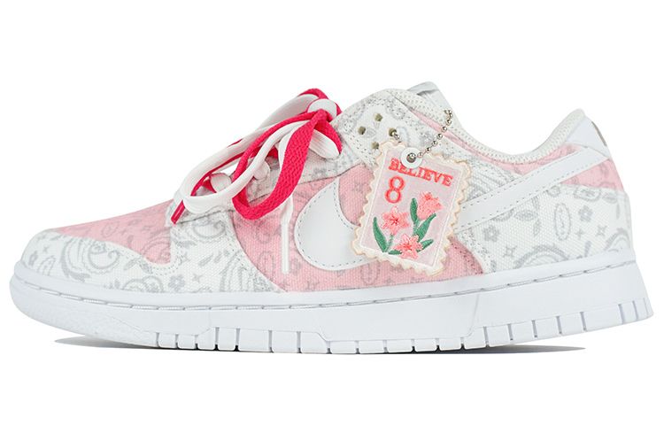 [Custom Shoes] (Women) Nike Dunk Low ESS 'White Paisley'
