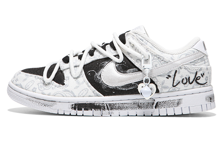 [Custom Shoes] (Women) Nike Dunk Low ESS 'White Paisley'
