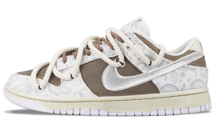 [Custom Shoes] (Women) Nike Dunk Low ESS 'White Paisley'