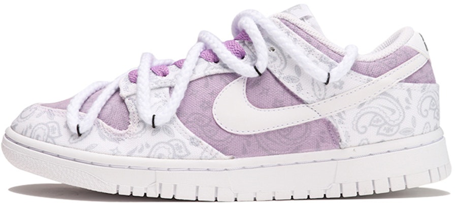 【定制球鞋】Nike Dunk Low ESS White Paisley 薰衣草 復古解構風 反轉紫 潮流 低筒 板鞋 女款 白紫 Buy 【定制球鞋】Nike Dunk Low ESS White Paisley 薰衣草 復古解構風 反轉紫 潮流 低筒 板鞋 女款 白紫