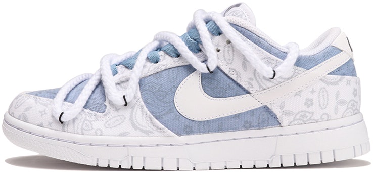 custom-shoes-women-nike-dunk-low-ess-white-paisley-dj-9955-100-team-three