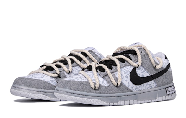 (W) 나이키 덩크 로우 커스텀 '화이트 페이즐리' DJ9955-100(TeamM-女款灰霾黑白灰) Lookbook (W) 나이키 덩크 로우 커스텀 '화이트 페이즐리' DJ9955-100(TeamM-女款灰霾黑白灰)