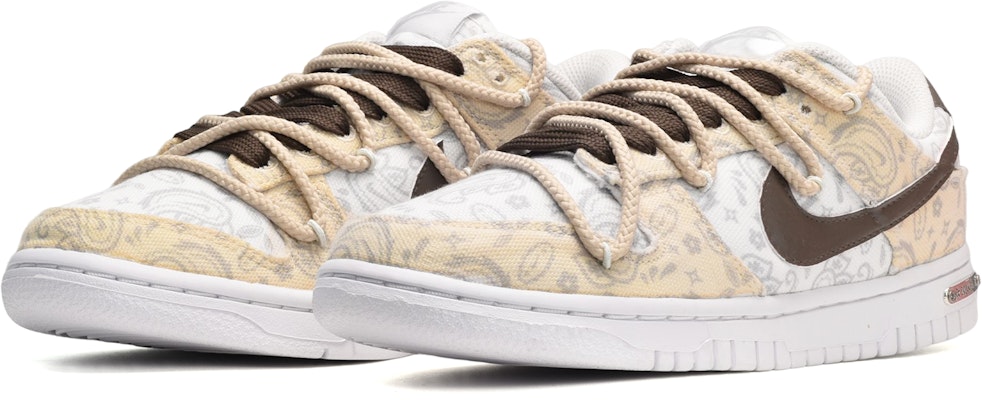 (W) 나이키 덩크 로우 커스텀 '화이트 페이즐리' DJ9955-100(TeamE-女款腰果花黄白棕) Lookbook (W) 나이키 덩크 로우 커스텀 '화이트 페이즐리' DJ9955-100(TeamE-女款腰果花黄白棕)