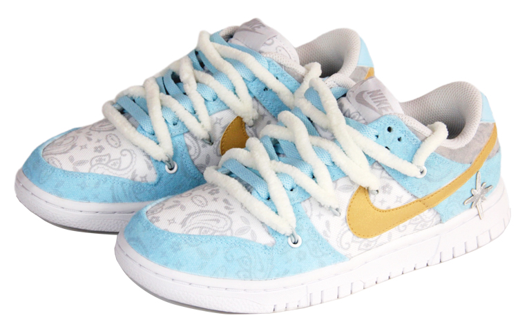 Lookbook (W) [定制鞋款] 耐克Dunk Low ESS '白色佩斯利' DJ9955-100(TeamJ-圣诞冰蓝腰果花男女款)