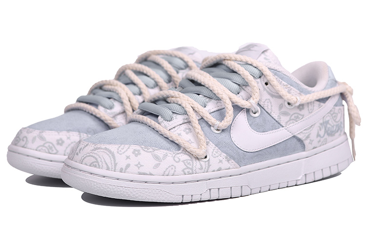 Lookbook (W) 나이키 덩크 로우 ESS '화이트 페이즐리' (커스텀) DJ9955-100(Team4-女款雾霾腰果花)