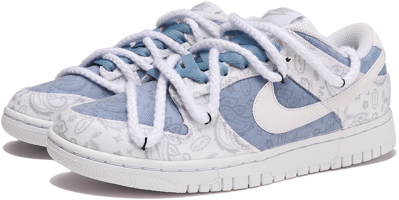 (W) 나이키 덩크 로우 ESS '화이트 페이즐리' (커스텀) DJ9955-100(TeamThree-女款腰果花-白蓝) Lookbook (W) 나이키 덩크 로우 ESS '화이트 페이즐리' (커스텀) DJ9955-100(TeamThree-女款腰果花-白蓝)