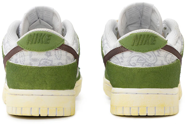 【定制球鞋】 Nike Dunk Low ESS "White Paisley" 腰果花 復古做舊 牛油果綠 低幫 板鞋 女款 綠白黑 Purchase 【定制球鞋】 Nike Dunk Low ESS "White Paisley" 腰果花 復古做舊 牛油果綠 低幫 板鞋 女款 綠白黑