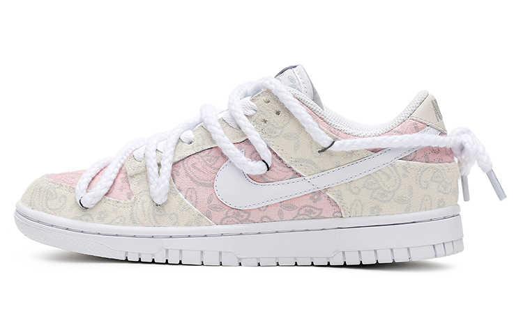 [Custom Shoes] (Women) Nike Dunk Low ESS 'White Peach Oolong Paisley'