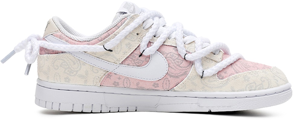 (W) 【カスタムシューズ】(女性用) ナイキ ダンク ロー ESS 'ホワイトピーチウーロンペイズリー' DJ9955-100(Team15-白桃乌龙) Order (W) 【カスタムシューズ】(女性用) ナイキ ダンク ロー ESS 'ホワイトピーチウーロンペイズリー' DJ9955-100(Team15-白桃乌龙)