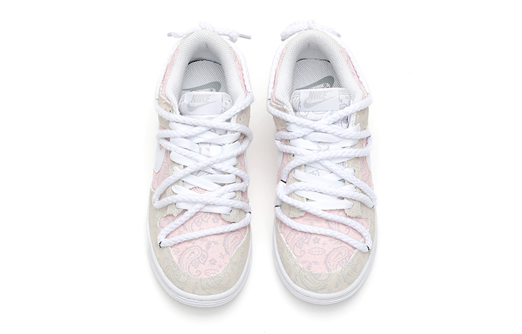Shop (W) 나이키 덩크 로우 커스텀 '화이트 피치 우롱 페이즐리' DJ9955-100(Team15-白桃乌龙)