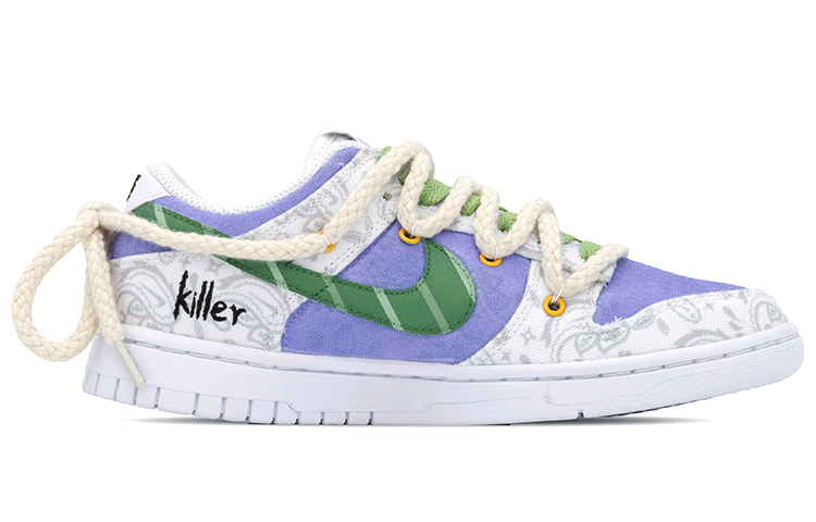 Order (W) [カスタムシューズ] (女性用) ナイキ ダンク ロー ESS 'ホワイトパープル - デニムペイズリー デコンストラクテッド' DJ9955-100(team肆-腰果花白紫解构T)