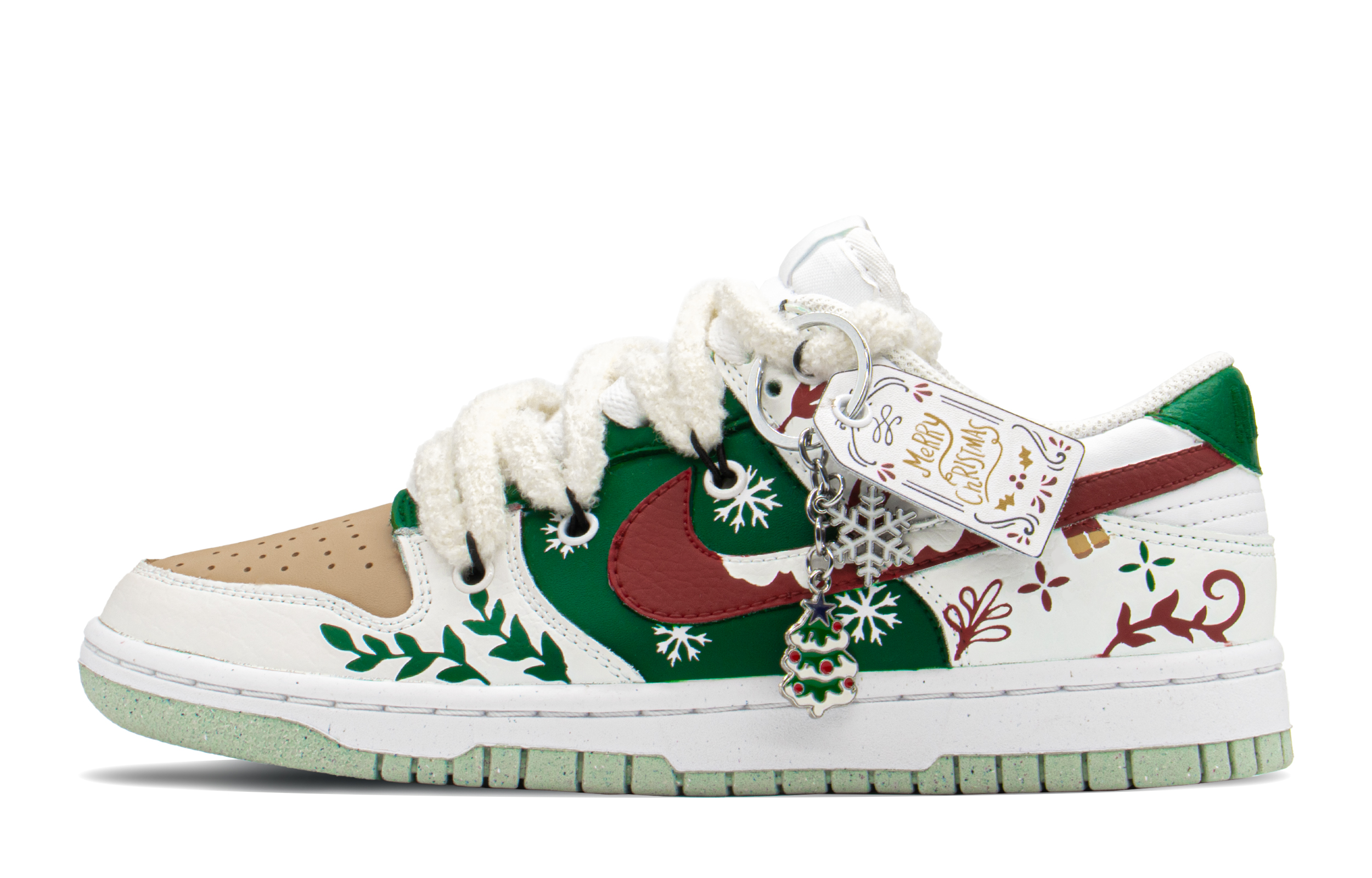 Buy (W) [Kasur Tersuai] Nike Dunk Low Next Nature 'Krismas Serpihan Salji Hijau-Putih' DN1431-102(TeamA-DK女雪花枝叶S-BOX)