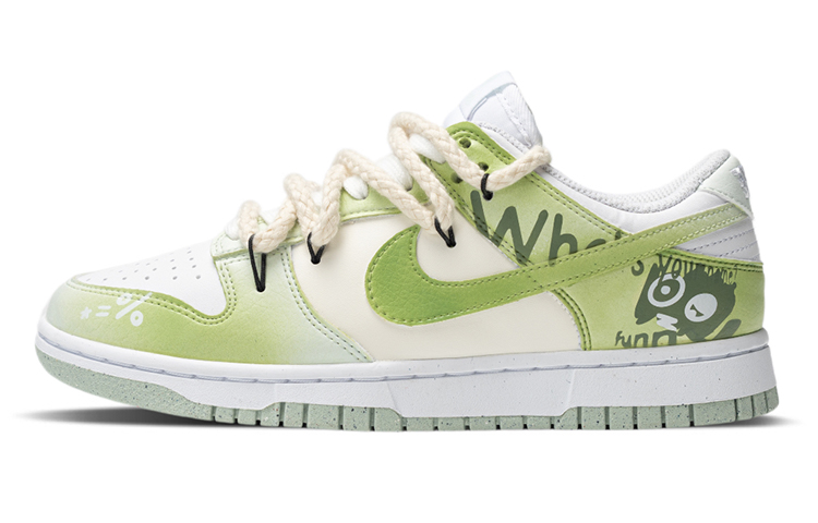Buy 【訂製球鞋】 Nike Dunk Low Next Nature 塗鴉漫畫風 百分比 粗麻繩 復古 低筒 板鞋 女款 青綠色