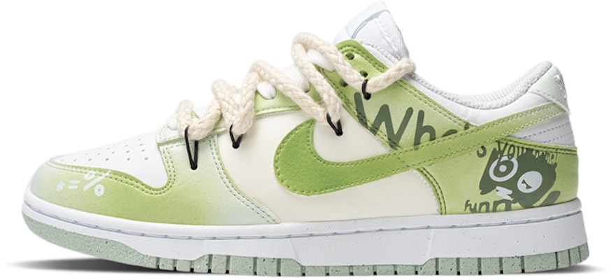 【訂製球鞋】 Nike Dunk Low Next Nature 塗鴉漫畫風 百分比 粗麻繩 復古 低筒 板鞋 女款 青綠色 Buy 【訂製球鞋】 Nike Dunk Low Next Nature 塗鴉漫畫風 百分比 粗麻繩 復古 低筒 板鞋 女款 青綠色