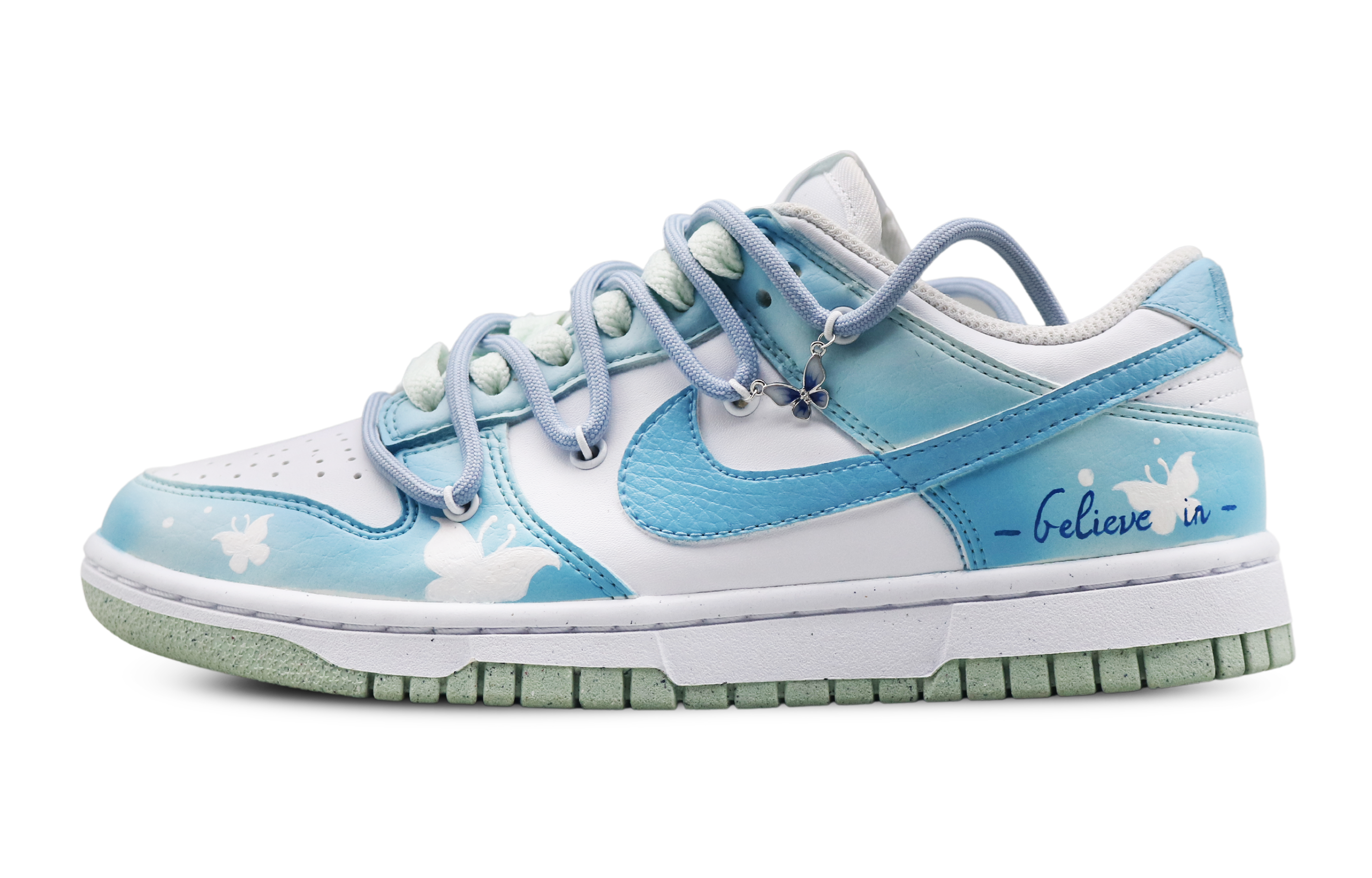 Buy (W) 나이키 덩크 로우 넥스트 네이처 '상큼 블루-화이트' (커스텀) DN1431-102(Team8-女款清爽气泡蓝白）