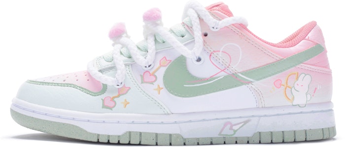custom-shoes-women-nike-dunk-low-next-nature-white-pink-green