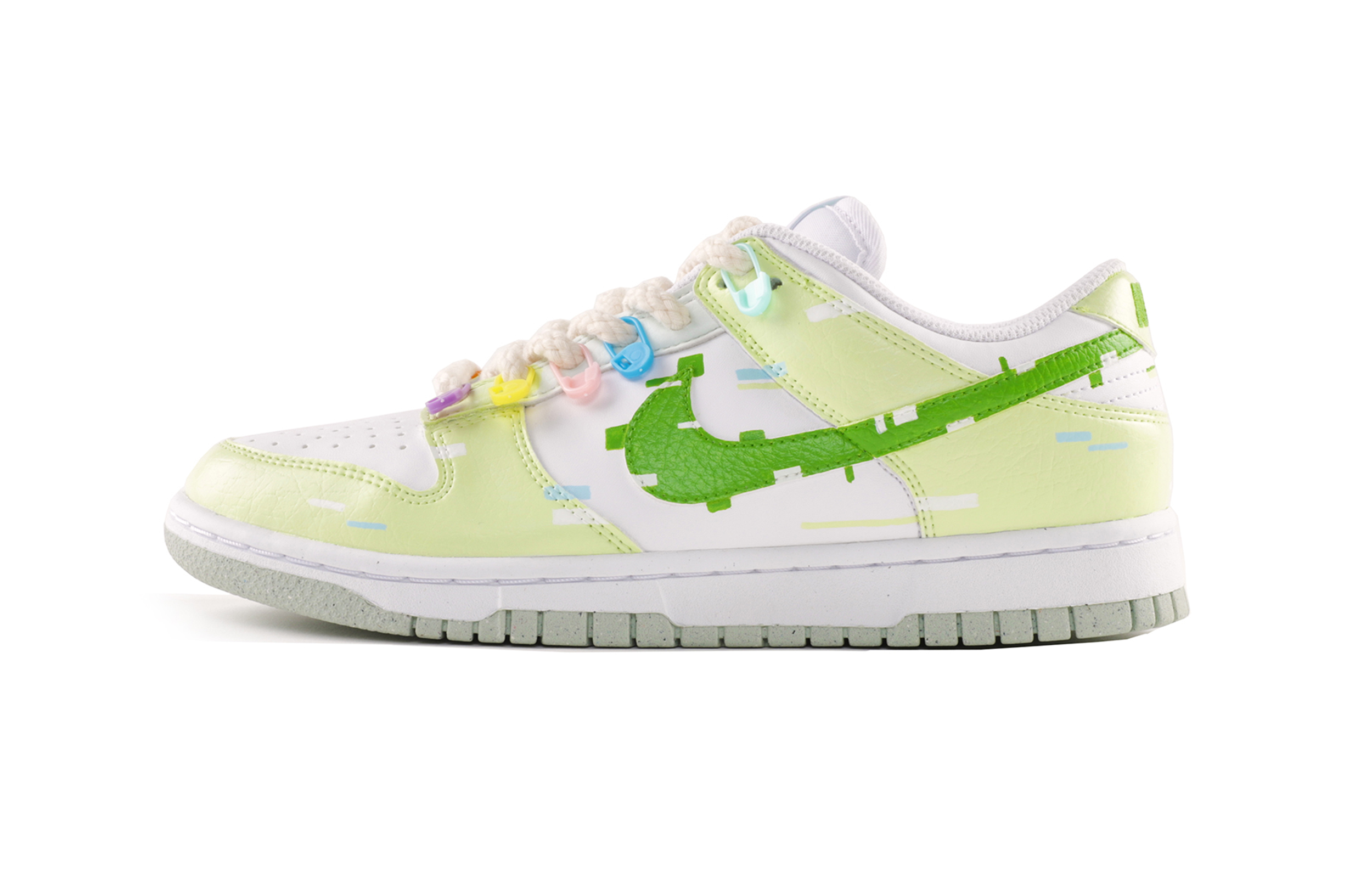Buy (W) [定制鞋] 耐克Dunk Low Next Nature '多巴胺糖果像素' DN1431-102(Team111-若欢堂-多巴胺糖果绿)