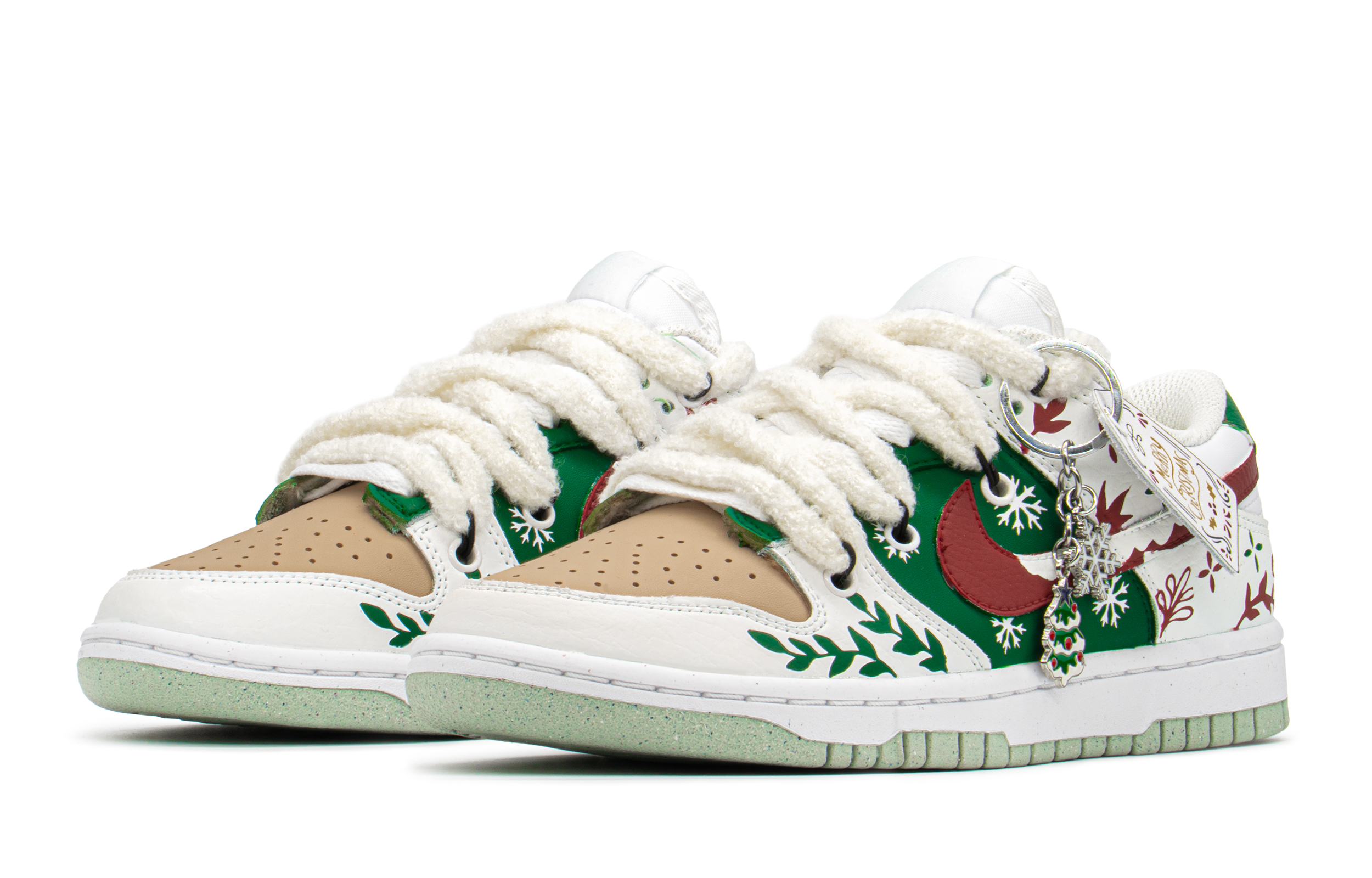 Lookbook (W) [Kasur Tersuai] Nike Dunk Low Next Nature 'Krismas Serpihan Salji Hijau-Putih' DN1431-102(TeamA-DK女雪花枝叶S-BOX)