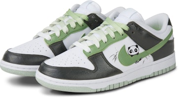 【定制球鞋】 Nike Dunk Low Next Nature 绿野熊猫 墨竹 手繪 中國風 低幫 板鞋 女款 白綠 Lookbook 【定制球鞋】 Nike Dunk Low Next Nature 绿野熊猫 墨竹 手繪 中國風 低幫 板鞋 女款 白綠