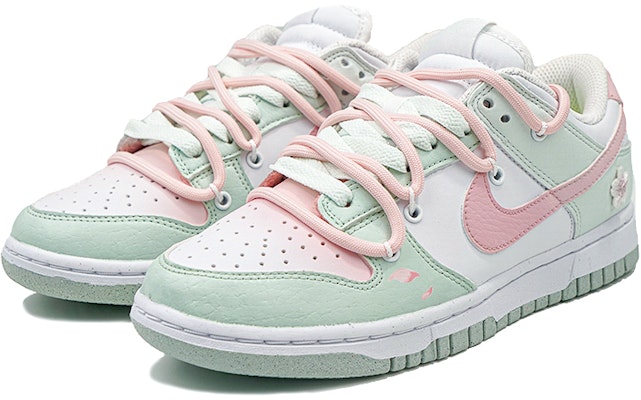 (W) 나이키 덩크 로우 넥스트 네이처 '화이트 민트' (커스텀) DN1431-102(Team27-女款青提樱花粉白绿) Lookbook (W) 나이키 덩크 로우 넥스트 네이처 '화이트 민트' (커스텀) DN1431-102(Team27-女款青提樱花粉白绿)