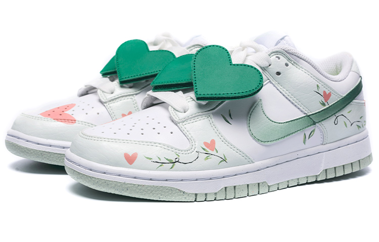 Lookbook 【定制球鞋】 Nike Dunk Low Next Nature "White Mint" 潮流復古 小清新 愛心 綠植 如沐春風 低筒 板鞋 女款 白淺綠