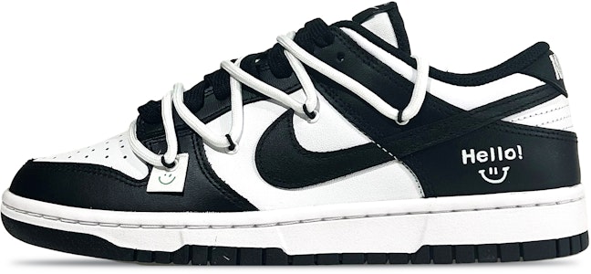 【訂製球鞋】 Nike Dunk Low Retro 解構 雙鞋帶 笑臉 百搭 低筒 板鞋 女款 黑白 Buy 【訂製球鞋】 Nike Dunk Low Retro 解構 雙鞋帶 笑臉 百搭 低筒 板鞋 女款 黑白