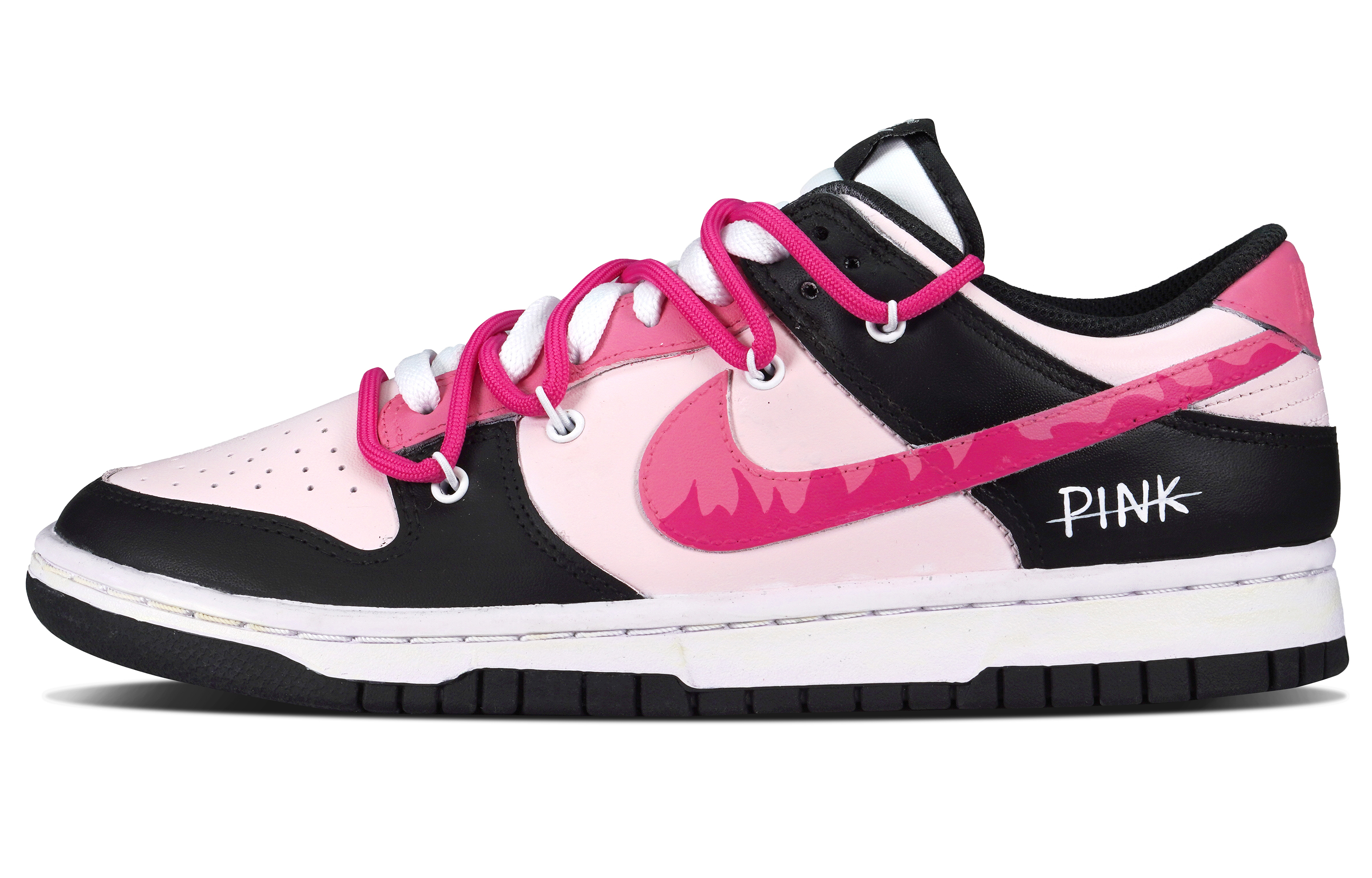 [Custom Shoes] (W) Nike Dunk Low Retro 'Black Pink'
