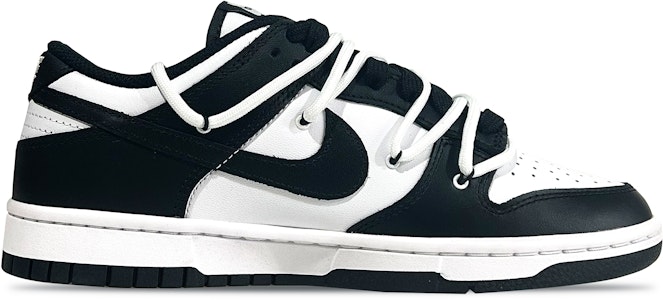 【訂製球鞋】 Nike Dunk Low Retro 解構 雙鞋帶 笑臉 百搭 低筒 板鞋 女款 黑白 Order 【訂製球鞋】 Nike Dunk Low Retro 解構 雙鞋帶 笑臉 百搭 低筒 板鞋 女款 黑白