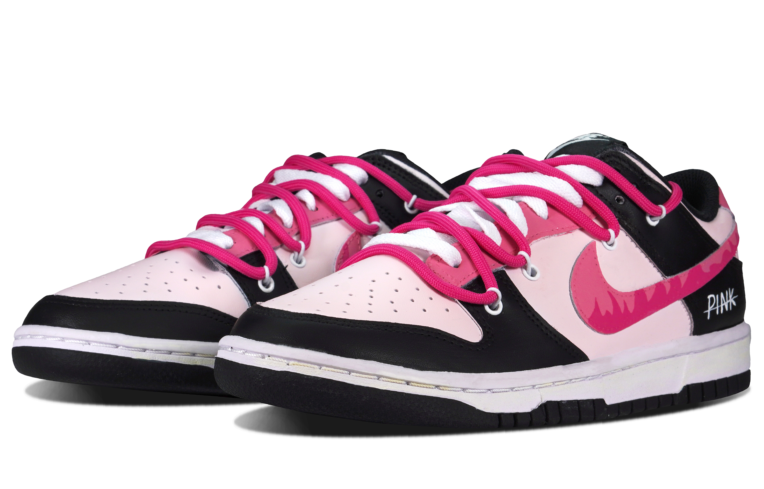 [Custom Shoes] (W) Nike Dunk Low Retro 'Black Pink' 圖 3