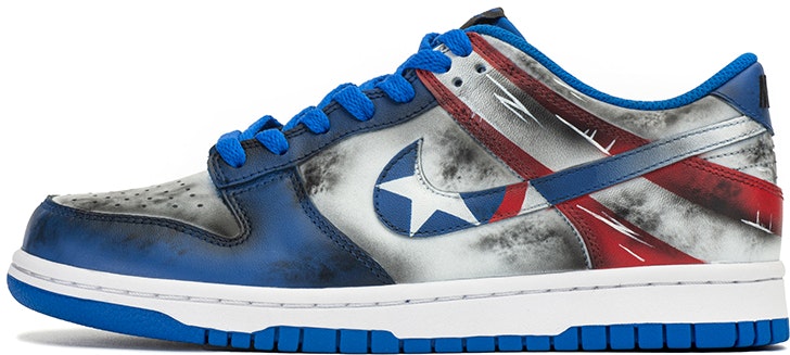 custom-shoes-women-nike-dunk-low-retro-captain-america-shield-vintage-vibe