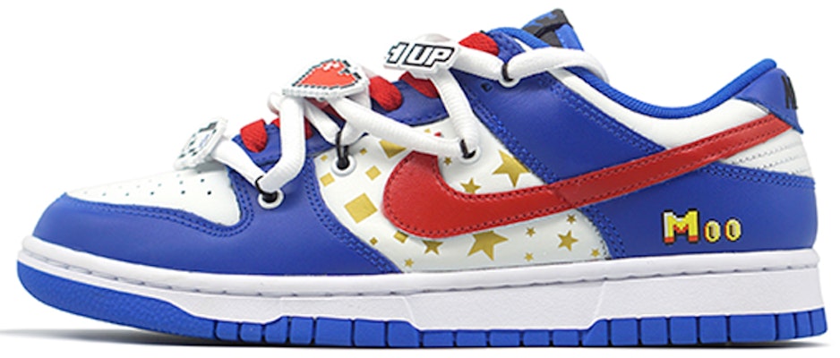 (W) 나이키 덩크 로우 레트로 '핸드페인팅 게임 테마' (커스텀) CW1590-001(TeamR-女款-解构鞋带-蓝白红) Buy (W) 나이키 덩크 로우 레트로 '핸드페인팅 게임 테마' (커스텀) CW1590-001(TeamR-女款-解构鞋带-蓝白红)