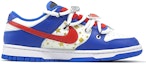 Order (W) 나이키 덩크 로우 레트로 '핸드페인팅 게임 테마' (커스텀) CW1590-001(TeamR-女款-解构鞋带-蓝白红)