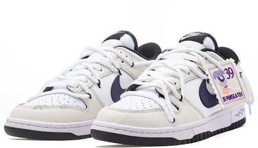【定制球鞋】Nike Dunk Low Retro 簡約 回憶 溫柔 高級小眾 清新 低幫 板鞋 女款 米白紫 Shop 【定制球鞋】Nike Dunk Low Retro 簡約 回憶 溫柔 高級小眾 清新 低幫 板鞋 女款 米白紫
