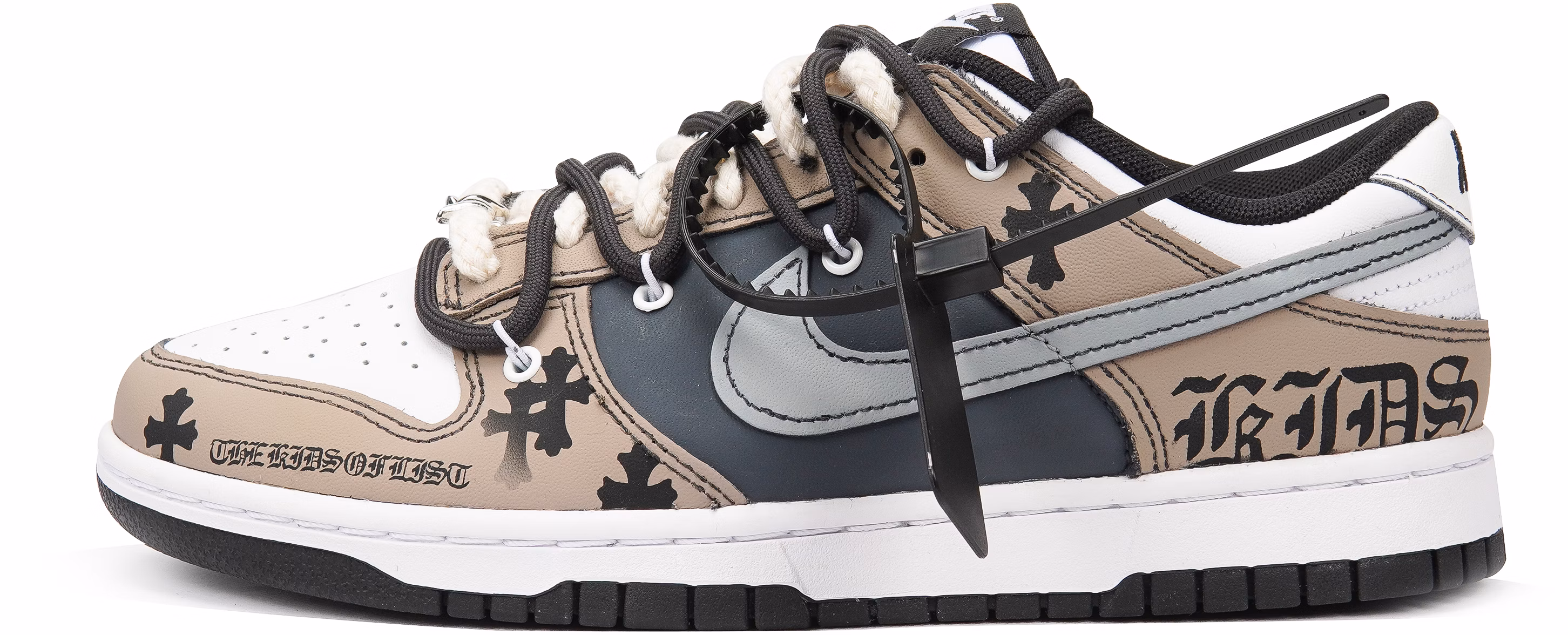 custom-shoes-women-nike-dunk-low-retro-gothic-thorn-black-coffee