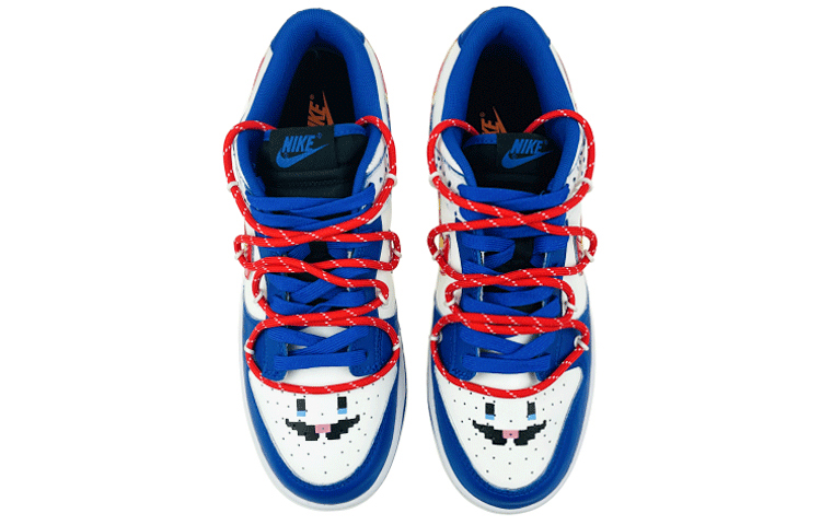 Purchase (W) [カスタムシューズ] (女性用) ナイキ ダンク ロー レトロ 'ハイパーコバルト マリオ デコンストラクト ピクセル' CW1590-001(Team叁-女款喷绘手绘解构白蓝红)