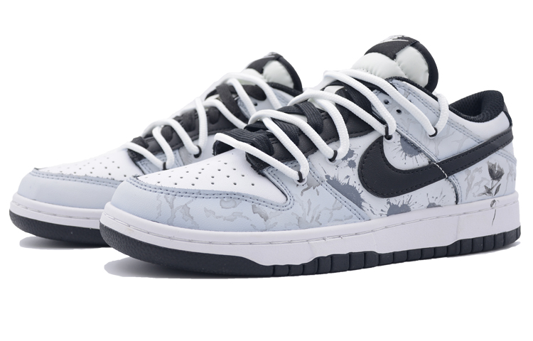 Lookbook (W) [Zapatos Personalizados] Nike Dunk Low Retro 'Flor de Loto Tinta' DD1503-101(Team34-濯墨清莲女款)