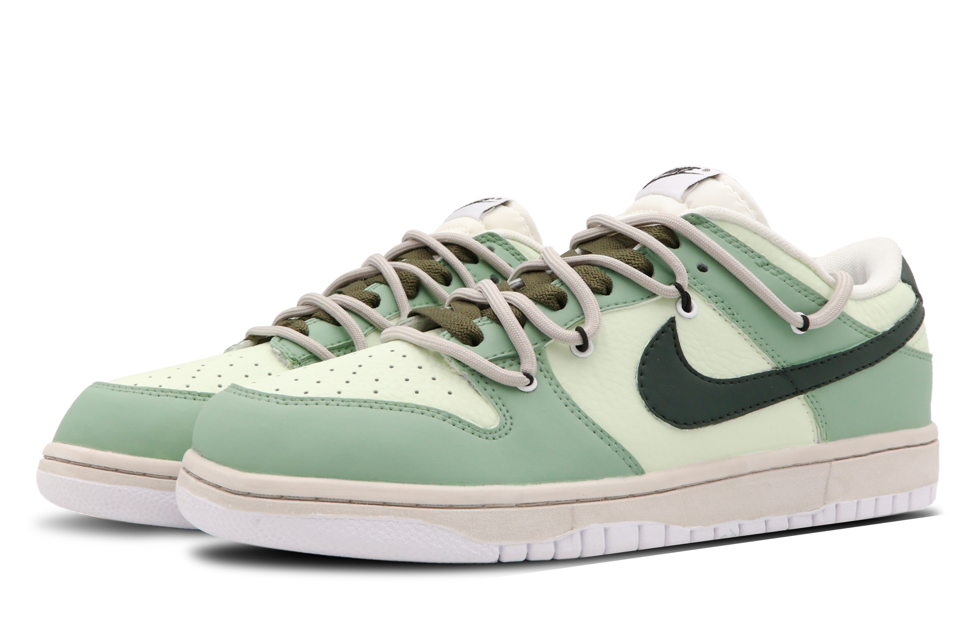 Lookbook (W) [Sepatu Custom] Nike Dunk Low Retro 'Pastoral Diary Abu Hijau' DH9765-100(Team53-女款田园日记)