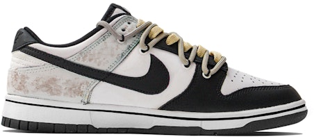 【訂製球鞋】Nike Dunk Low Retro 魯玻特之淚 簡約 塗鴉 解構 低筒 滑板鞋 女款 米白黑 Order 【訂製球鞋】Nike Dunk Low Retro 魯玻特之淚 簡約 塗鴉 解構 低筒 滑板鞋 女款 米白黑