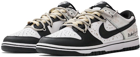【訂製球鞋】Nike Dunk Low Retro 魯玻特之淚 簡約 塗鴉 解構 低筒 滑板鞋 女款 米白黑 Lookbook 【訂製球鞋】Nike Dunk Low Retro 魯玻特之淚 簡約 塗鴉 解構 低筒 滑板鞋 女款 米白黑