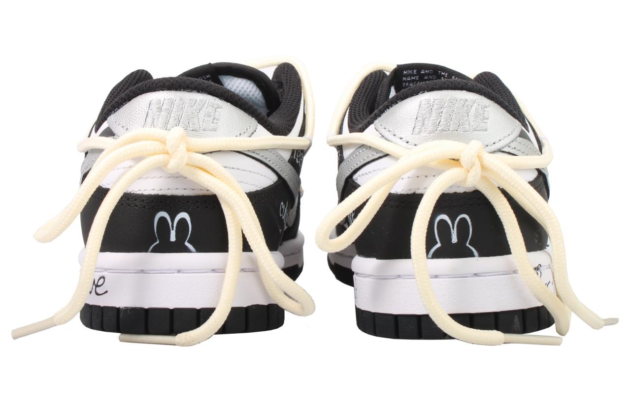 Shop (W) [Sepatu Custom]  Nike Dunk Low Retro 'Silver Foil Tahun Kelinci' DD1503-101(Team33-女款-银箔-黑白灰)