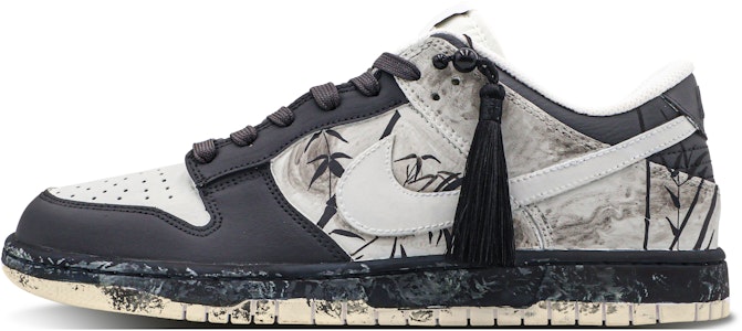 【定製球鞋】 Nike Dunk Low Retro 映竹無人見 春日 水墨 浸染 國風墨竹 百搭 低幫 板鞋 女款 黑灰 Buy 【定製球鞋】 Nike Dunk Low Retro 映竹無人見 春日 水墨 浸染 國風墨竹 百搭 低幫 板鞋 女款 黑灰